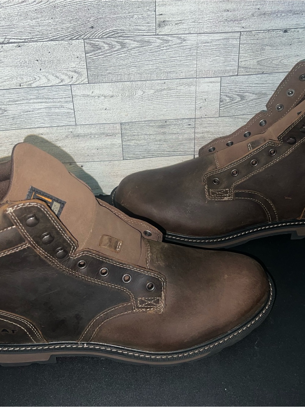 Ariat Brown Leather Work Boots sz14EE